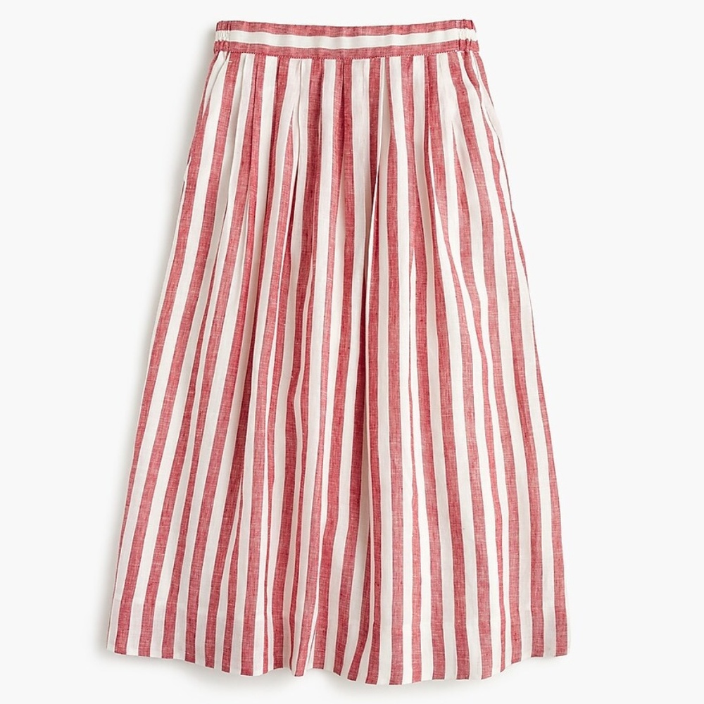 JCREW Linen Stripe Skirt NWOT